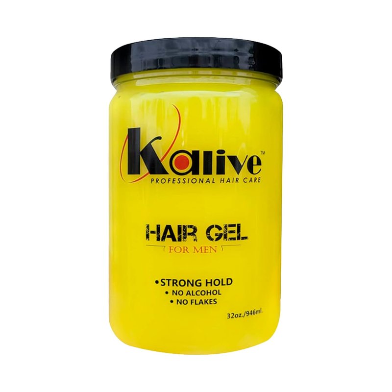 KALIVE Men's Hair Styling Gel - Strong Hold & Light Shine | 32 oz, Fresh Scent, No Flaking