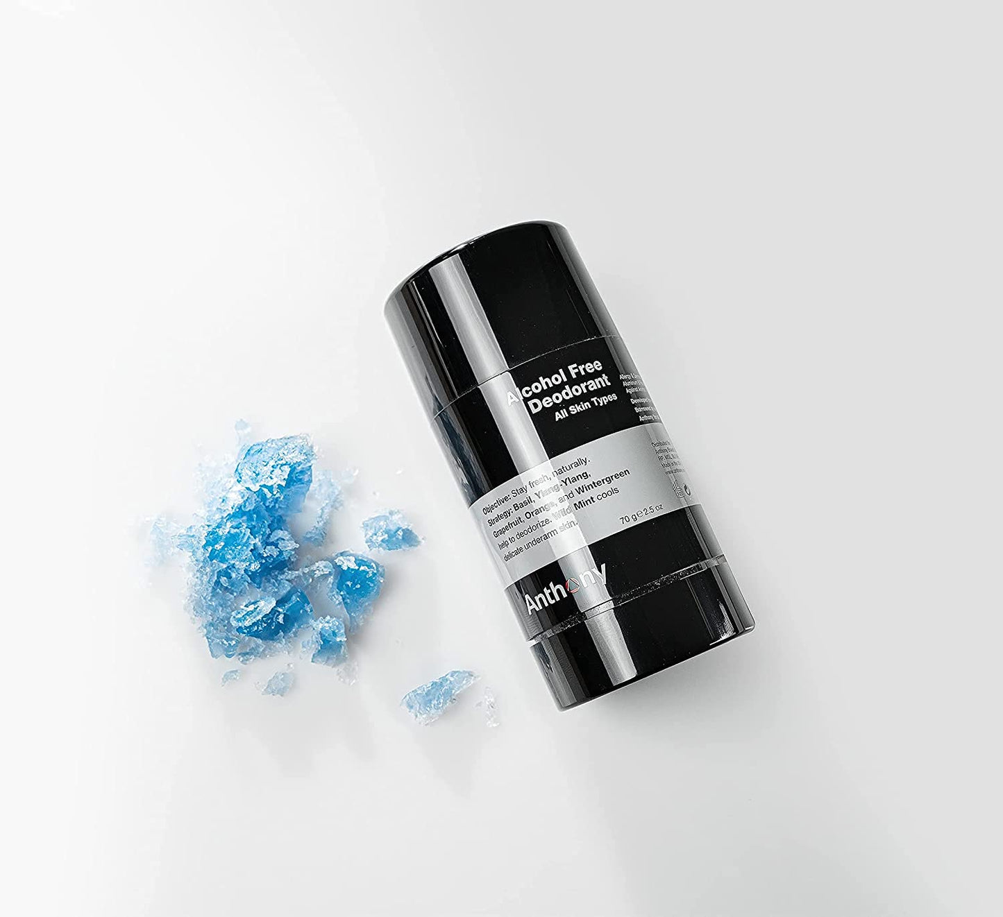 Anthony Alcohol-Free Aluminum-Free Deodorant for Men, Non-Irritating Cool Gel Stick for Sensitive Skin, Sport Strength Formula Prevents Odor All Day, Clear Stain-Free Finish, 2.5 Fl Oz Each, Pack of 2