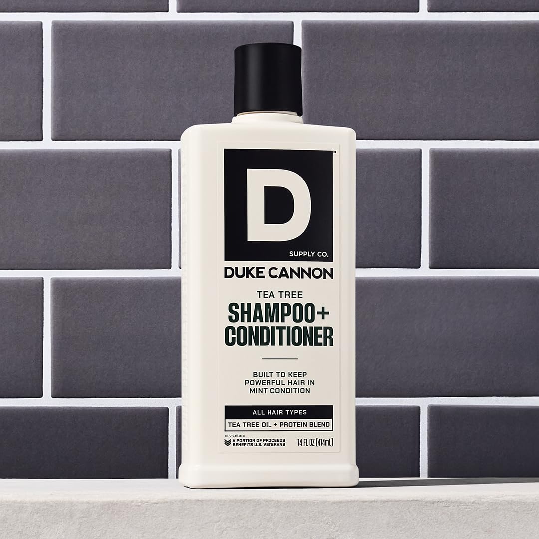 Duke Cannon Supply Co. 2-in-1 Tea Tree Hair Wash & Midnight Swim Body Wash Bundle - Masculine Scent - Gentle Cleansing Hair Wash - Deep Cleaning Body Wash - Midnight Swim/Tea Tree 2-1