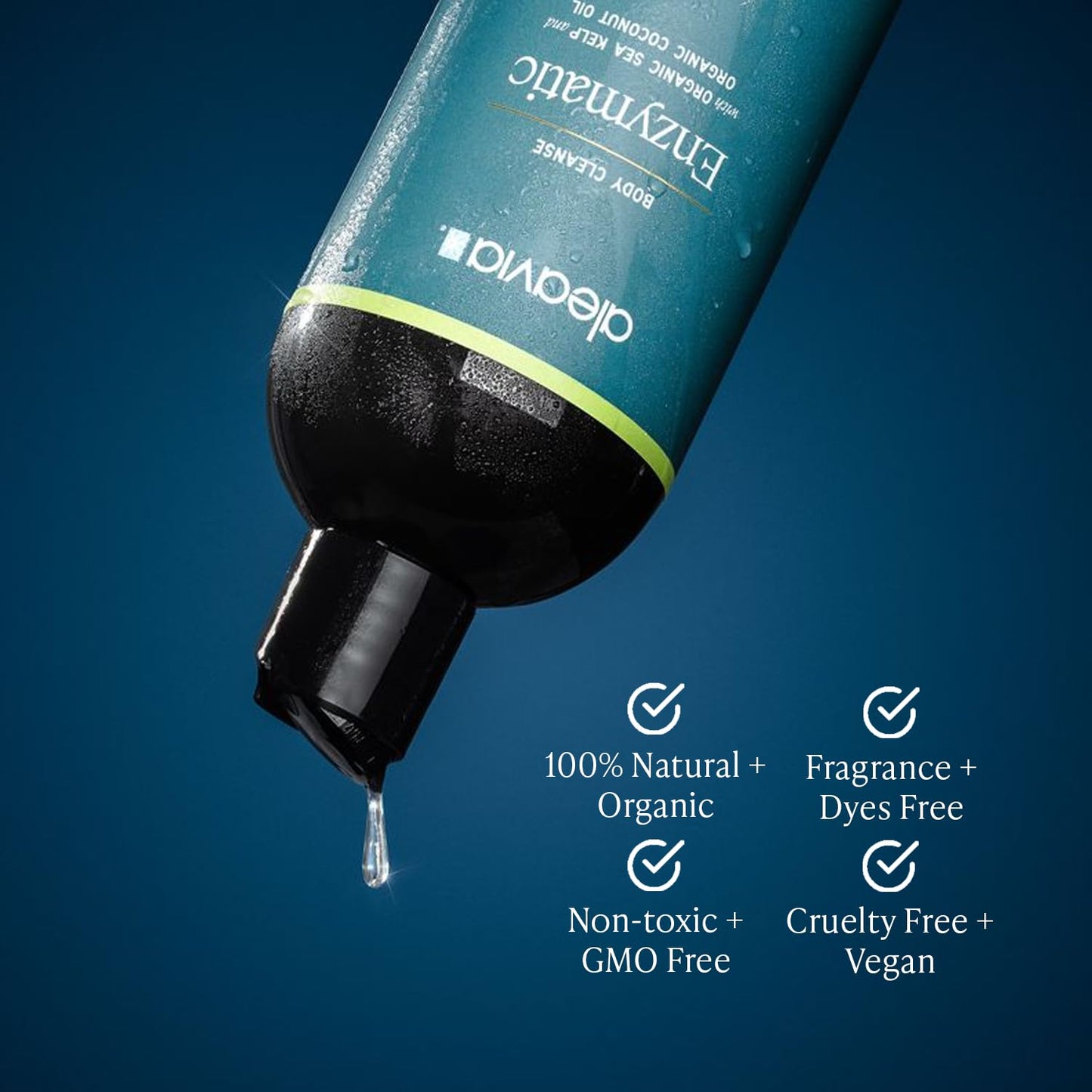 Organic Prebiotic Body Wash - All-Natural Enzymatic Cleanser | Fragrance-Free & Sulfate-Free - 16 Oz