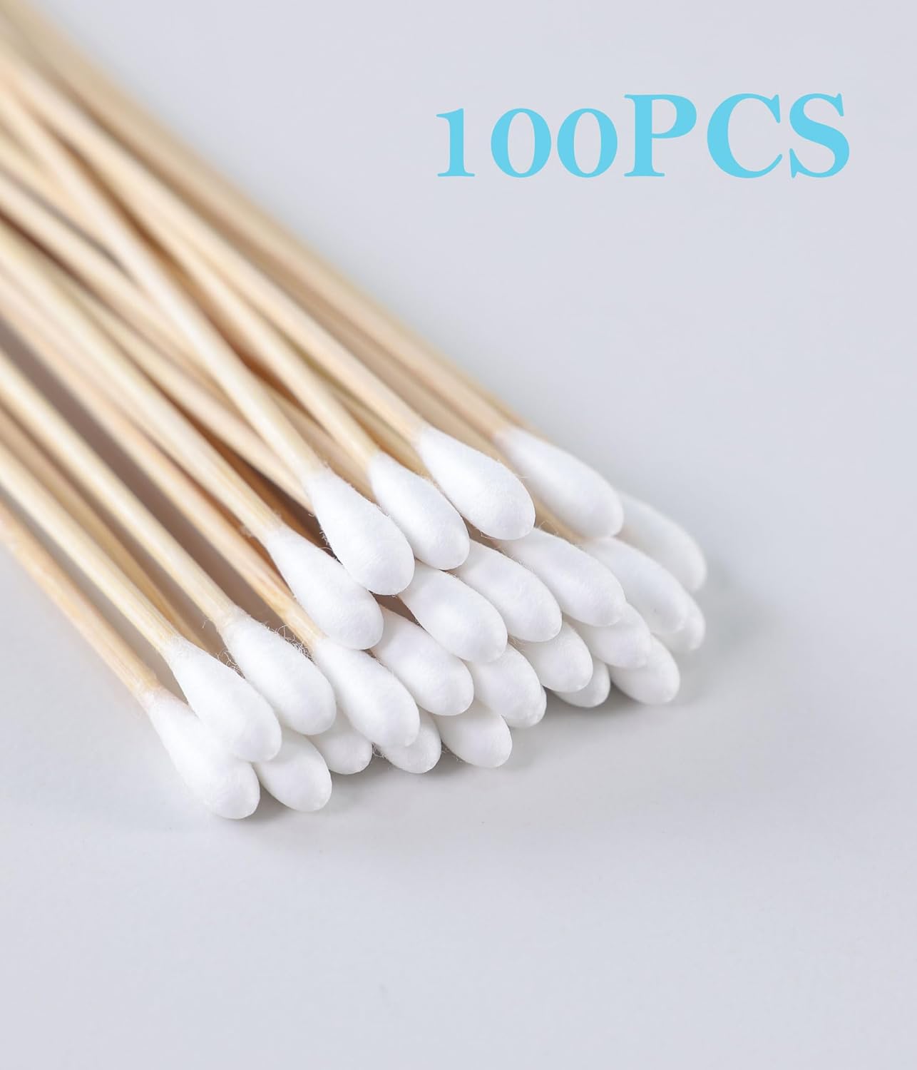 6-Inch Wooden Sterile Cotton Swabs - Individually Wrapped for Home Health & Beauty Care - Ideal for Ear Cleaning, Makeup, Jewelry & Piercing Aftercare (6 Inch Long, Count, 400)