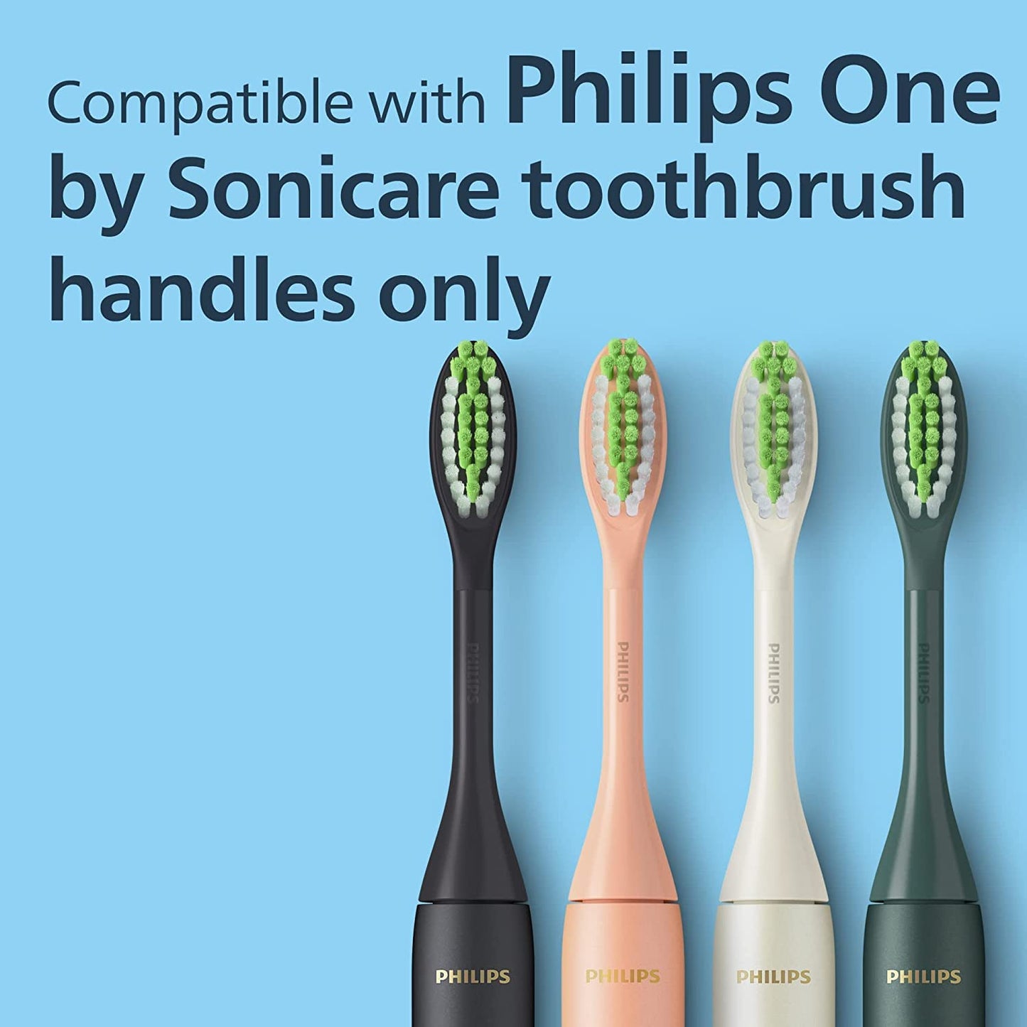 Philips One by Sonicare Genuine Replacement Electric Toothbrush Heads, 2 Brush Head Pack Up to 6 Month Supply, Shimmer Pink, BH1022/05
