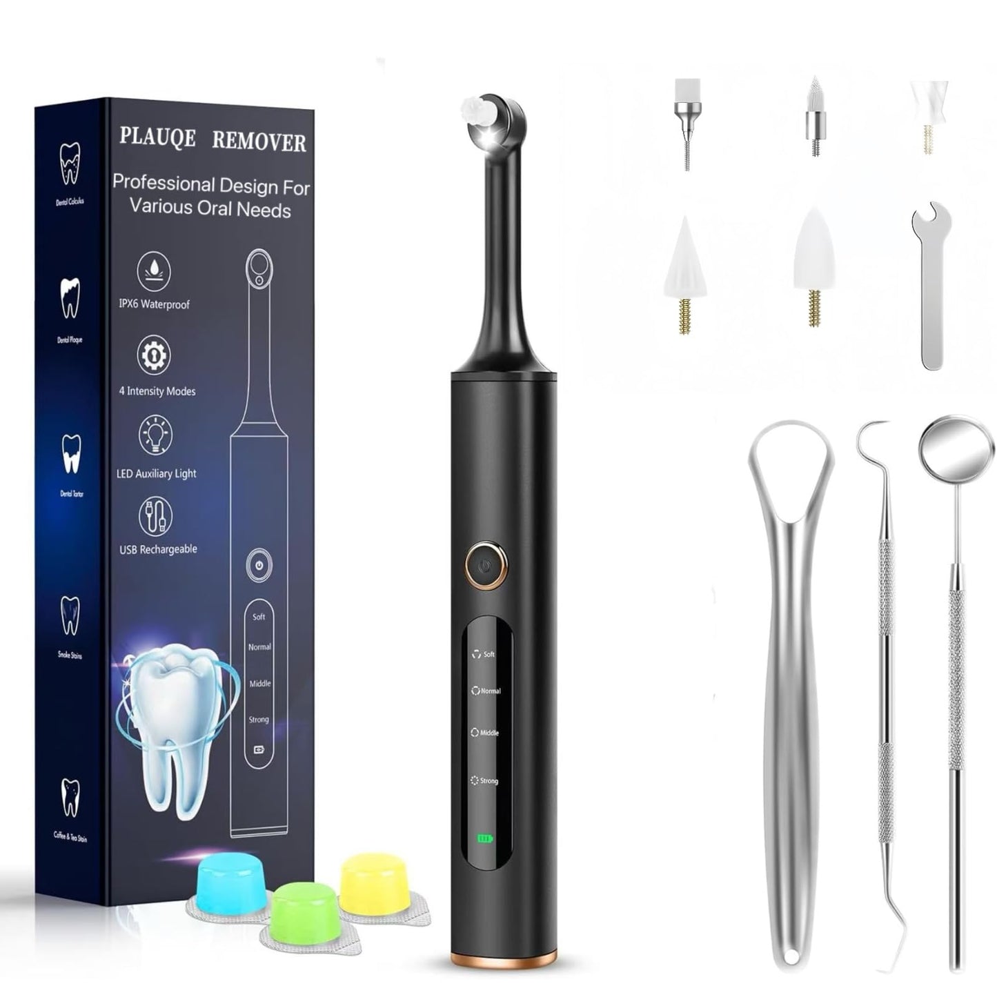 Tooth Polisher,Teeth whitening kit 12 Pieces Accessories，Teeth Polishing Kit for Daily Cleaning,Polishing Then Whitening kit