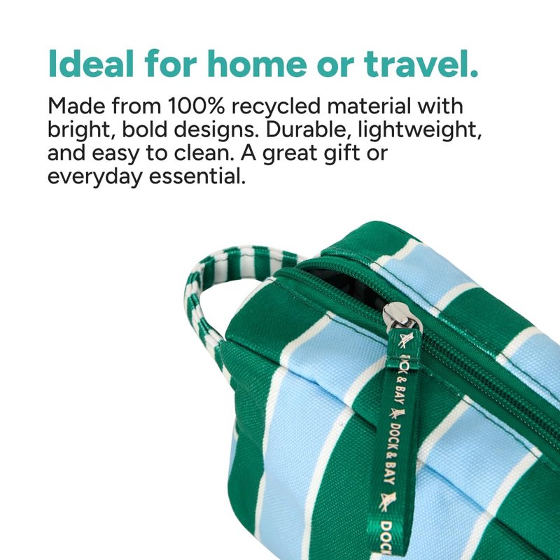 Dock & Bay Toiletry Bag - Large Travel Toiletries Kit - Peppermint Punch