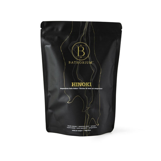 Bathorium Hinoki Mineral Magnesium Chloride Bath Flake, Relaxing Bath Soak with Japanese Hinoki, Detoxifying, pH Balanced for Women, Good for Sensitive Skin, 26 oz