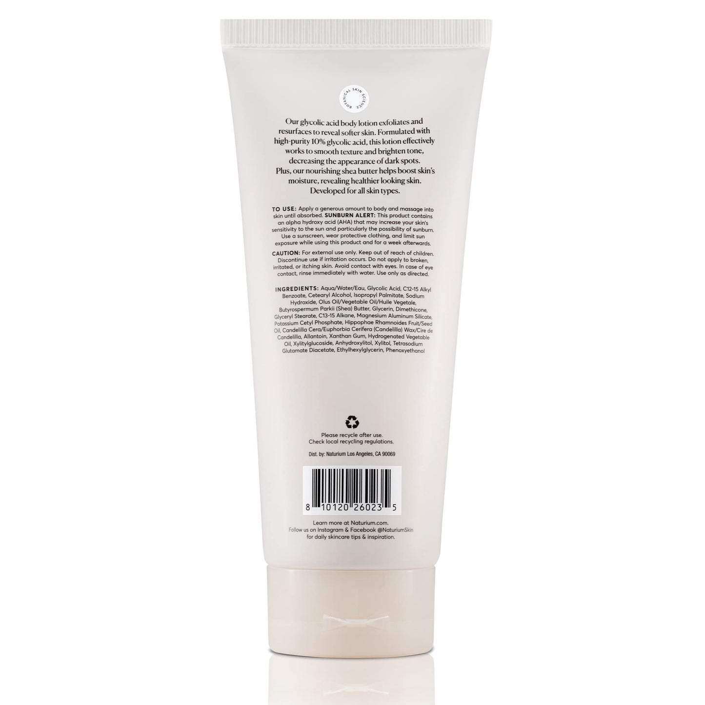 Naturium The Smoother Glycolic Acid Body Lotion, Resurfacing & Exfoliating Treatment, with 10% Glycolic Acid, 8 oz