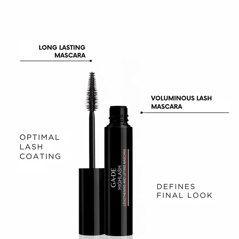 GA-DE Highlash Lengthening and Lifting Mascara - Volume and Length, Intense Carbon Mascara - Nourishing Formula Defines Lashes - Black - 0.27 oz