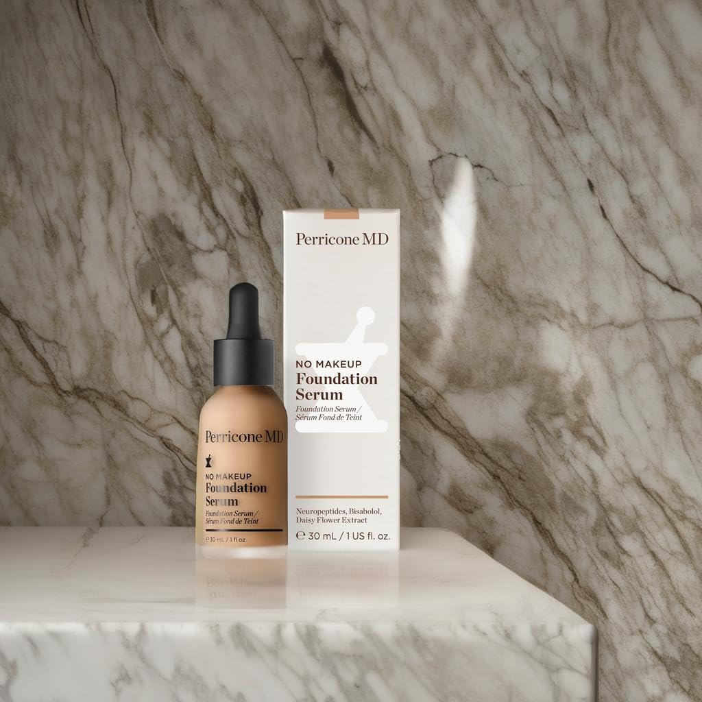 Perricone MD No Makeup Foundation Serum - Hydrating Semi-Matte Liquid Foundation | Fragrance-Free, Vegan, Buildable Coverage