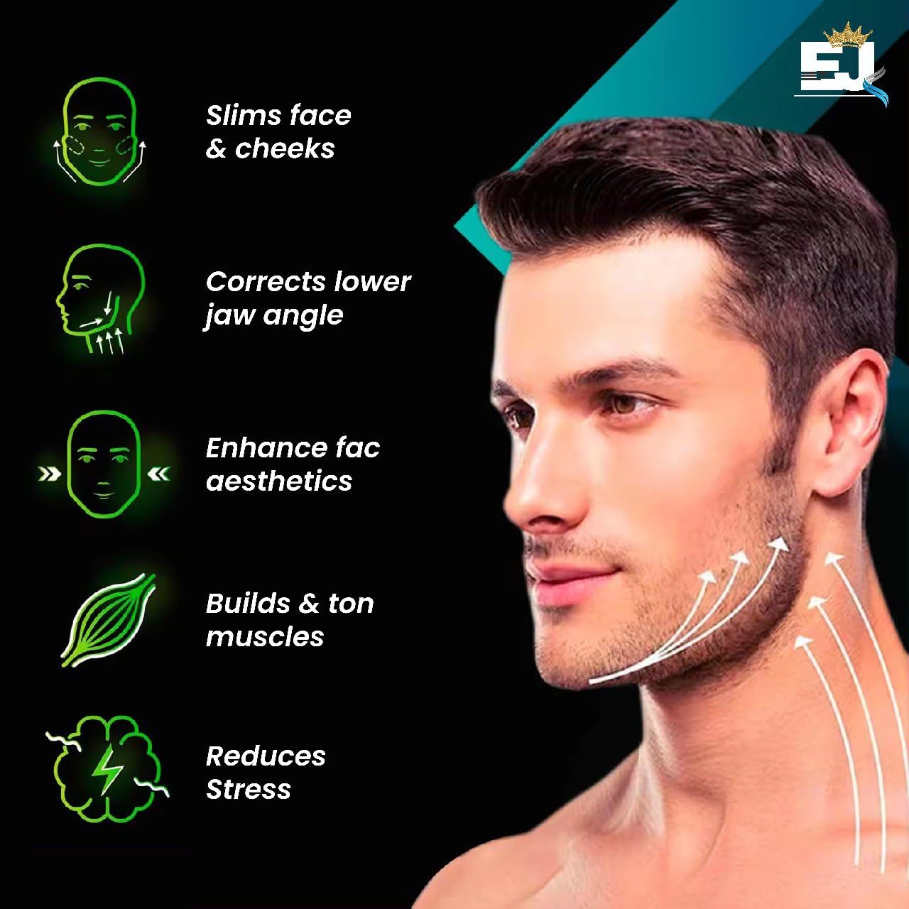 EdJay Jaw Exerciser – Mouth Workout Device, Muscle Trainer for Jawline Exercises, Face Fitness Shaper, Double Chin Reducer, Jaw Strengthening Tool for Sculpting & Toning, Mouthpiece Exercise Trainers