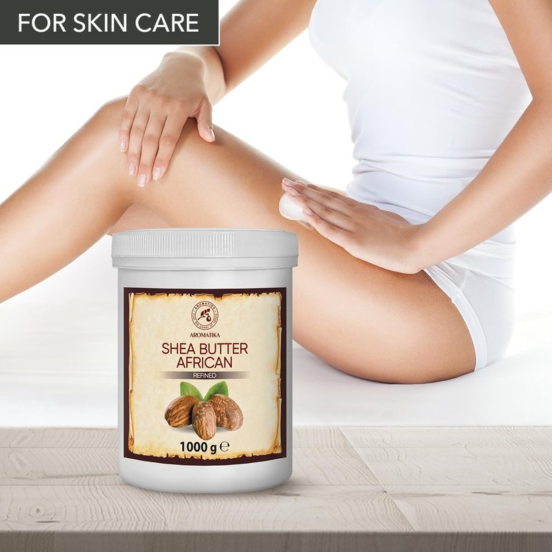 AROMATIKA Shea Butter Refined 35.3 Oz (1000g) - 100% Pure Shea Butter for Body Care - Hair - Face - Body Butter - Butyrospermum Parkii