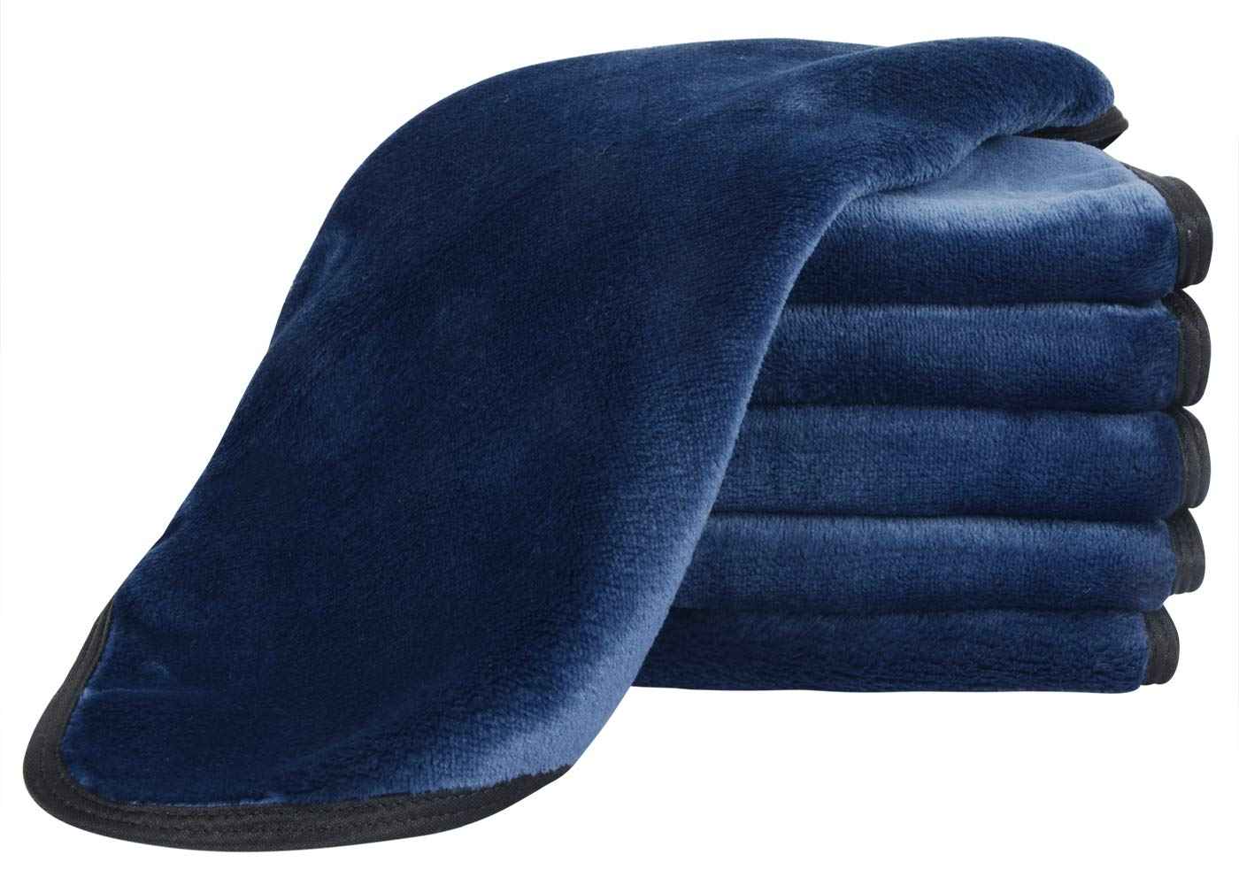 VIVOTE Microfiber Makeup Remover Cloths Reusable Face Towel Soft Facial and Skin Care Wash Cloth 12Inch X 12Inch (6 pack,Navy Blue)