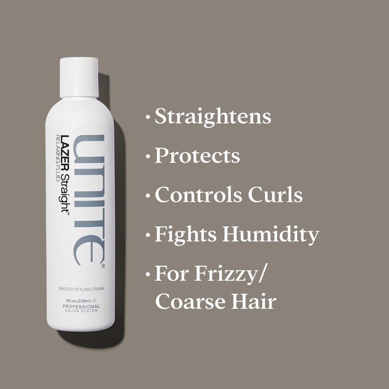 UNITE Hair – LAZER Straight Relaxing Fluid – Anti-Humidity Styling Fluid to Smooth, Straighten & Control Frizz – Thermal Protection – 8 Fl Oz