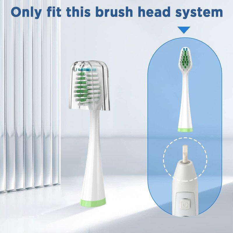 Replacement Brush Heads for AquaSonic Duo Series & Home Dental Center Sonic Electric Toothbrush, 10 Count with Travel Covers, Black and White