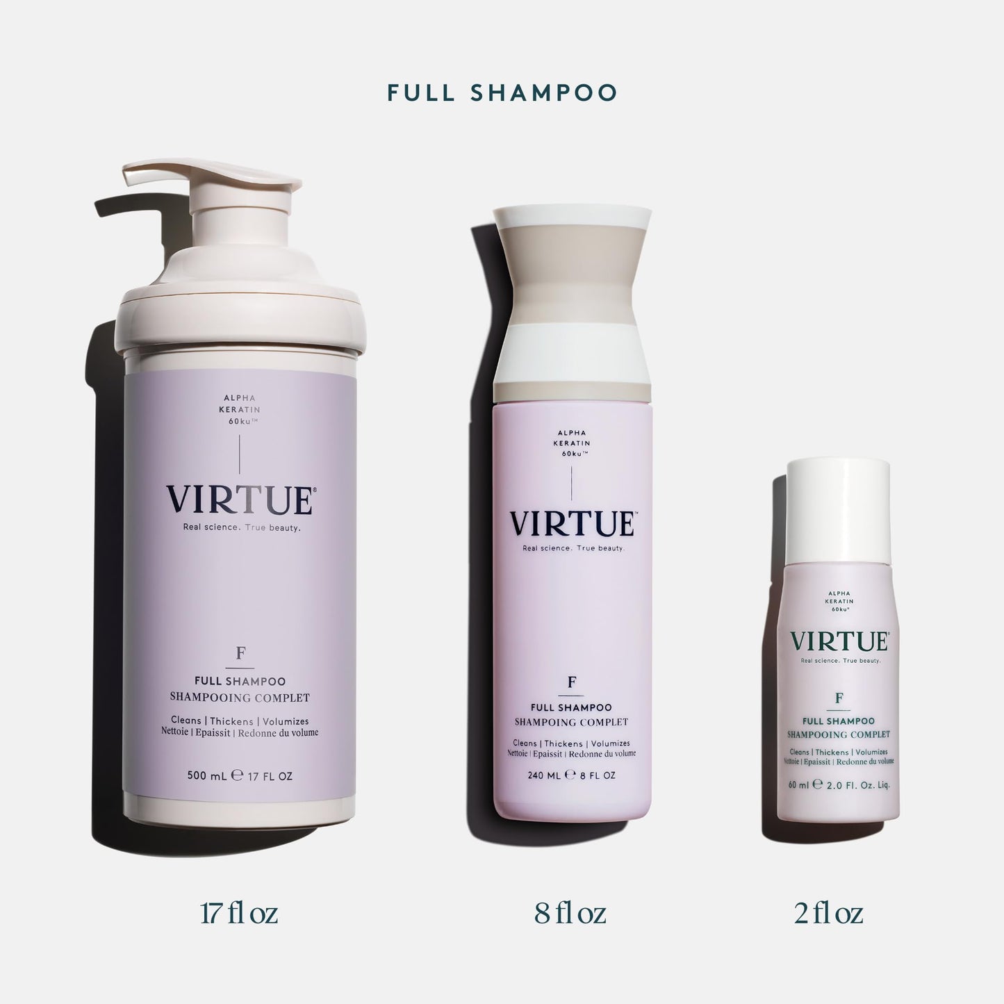 VIRTUE Full Shampoo, Volumizing, for Fine Hair, Sulfate-free, 8 Fl Oz