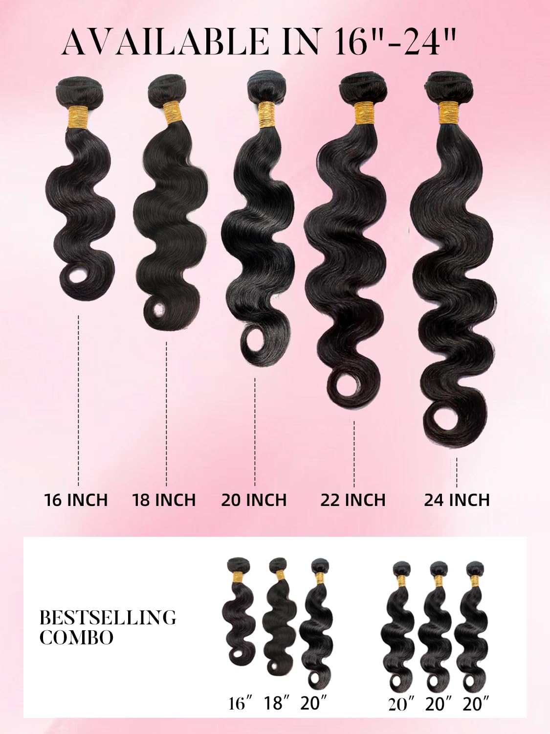PerisModa Body Wave Bundles Human Hair 16 Inch 1PC 100% Human Hair Bundles Unprocessed Brazilian Virgin Hair Bundle 12A Body Wave Human Hair Extensions Natural Black