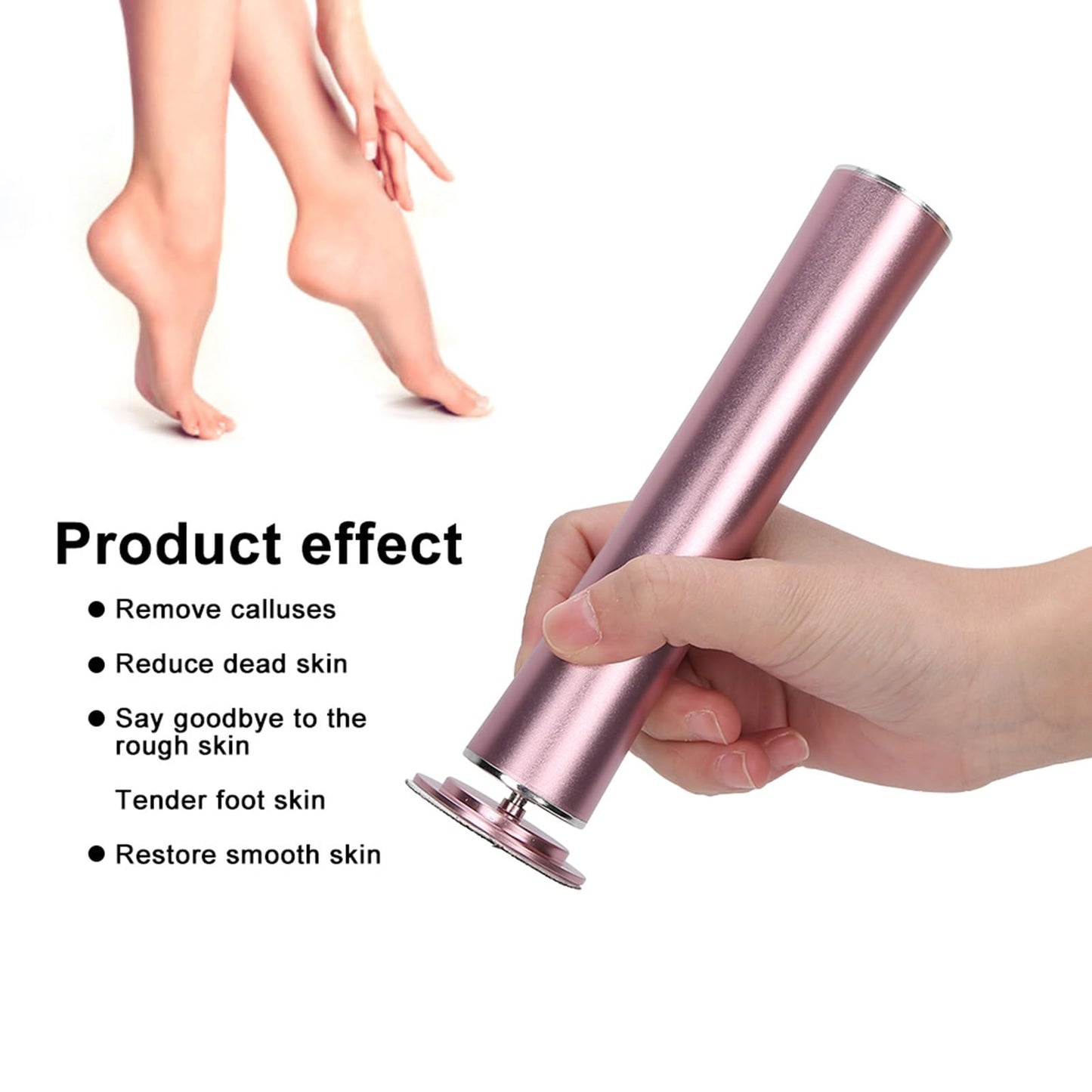 KooingTech Electric Foot Callus Remover, Electric Foot File with 60pcs Sharpener, Foot Sander for Remove Chapped Dry Dead Skin and Calluses on The Heel (US Plug 100-240V)