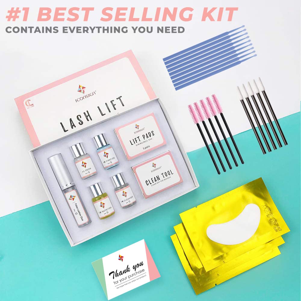 Lash Lift Kit for Eyelash Perm | Professional Instant Perming, Lifting & Curling for Eyelashes | Semi-Permanent Salon & DIY Home Use | Upgraded Glue | Includes Eye Shields, Pads, and Accessories