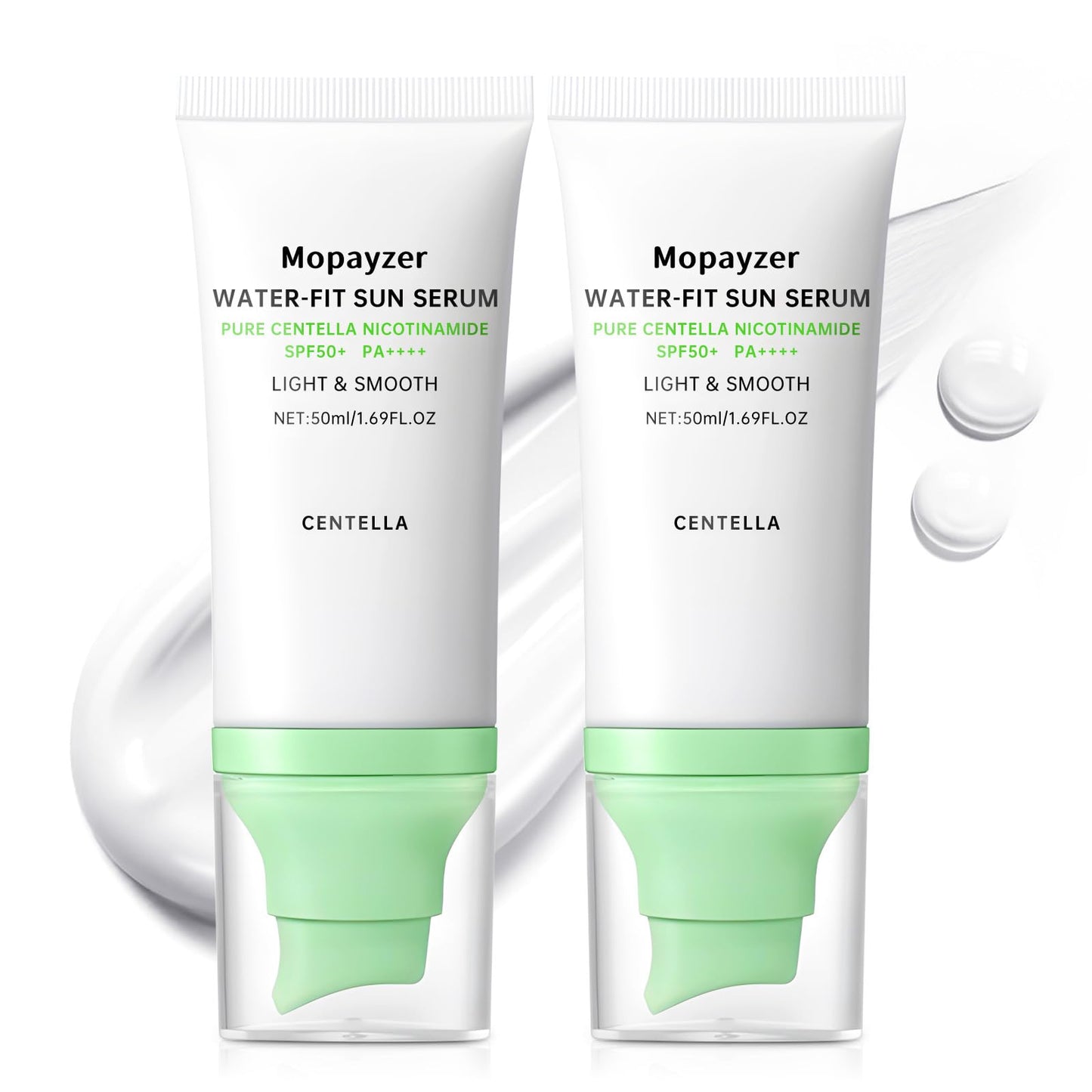 Centella Sunscreen SPF 50, Sunscreen for Face, Water Resistant Strong UV Protection No White Cast, Centella Madagascar Face Sun Screen Oil Free Korean Skincare(Green 2)