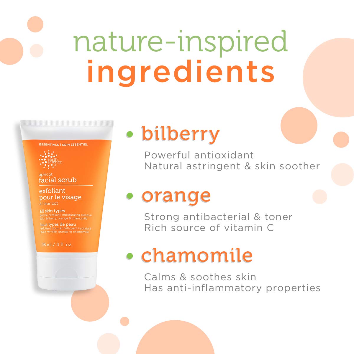 EARTH SCIENCE - Apricot Gentle Exfoliating Facial Scrub for All Skin Types (3 pk, 4 oz.)
