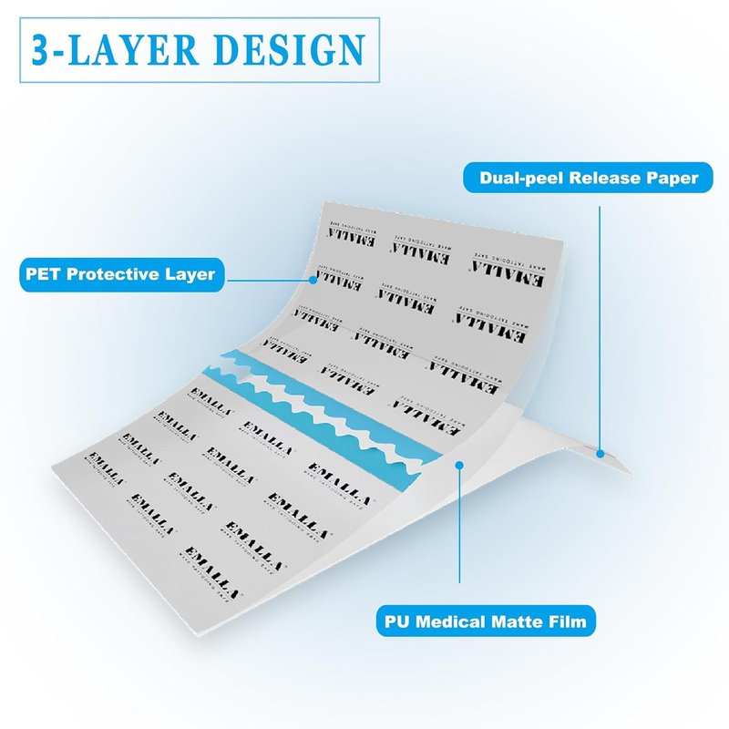 Tattoo Aftercare Bandage - Waterproof Second Skin Tattoo Cover Up Tape | 8in x 10yd for Healing & Protection