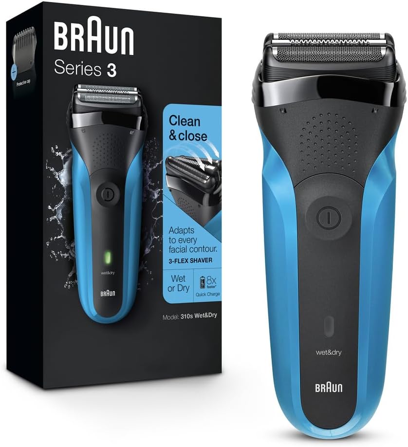 Braun Electric Razor - Series 3 310s Rechargeable Foil Shaver | Wet & Dry Use