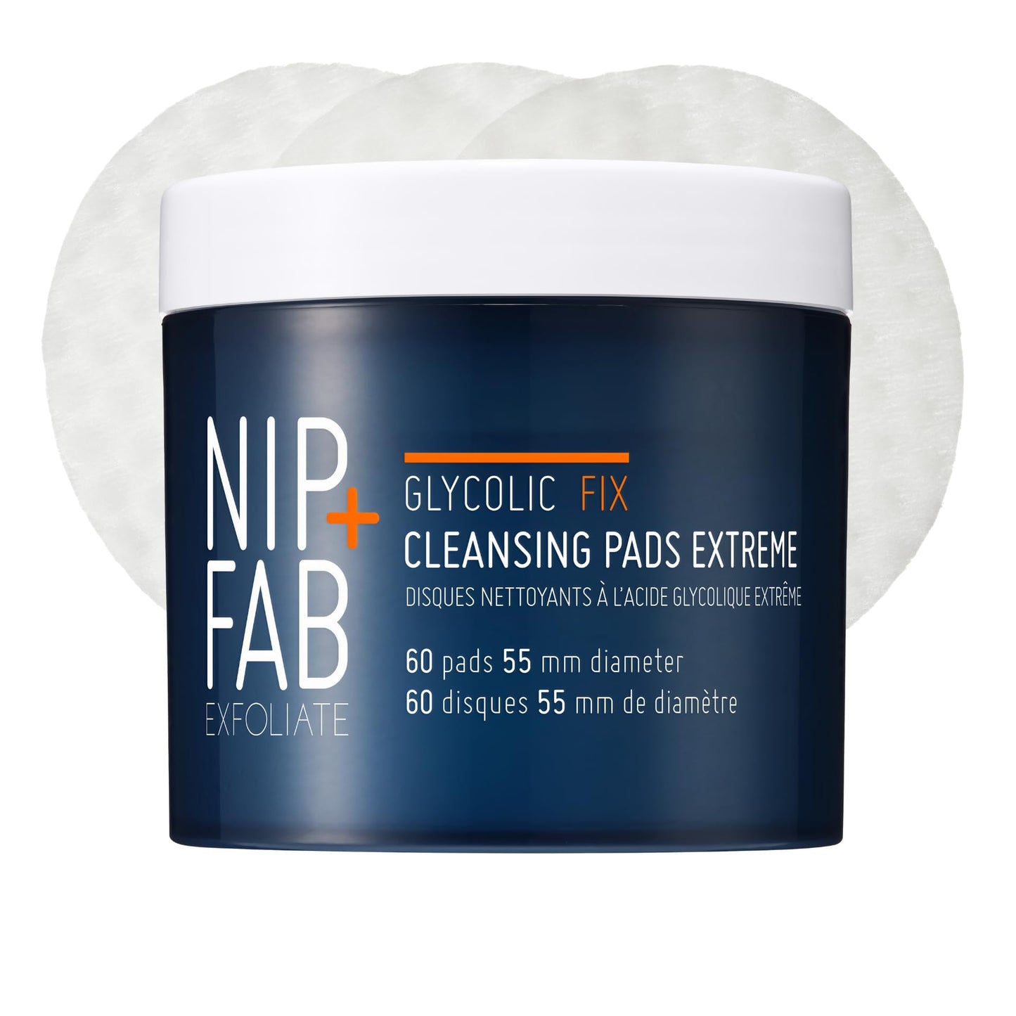 Nip + Fab Glycolic Fix Night Pads Extreme (60 Count) – 5% Glycolic Acid Exfoliating Face Pads with Salicylic Acid – Resurfacing AHA BHA Chemical Peel for Blemishes & Texture