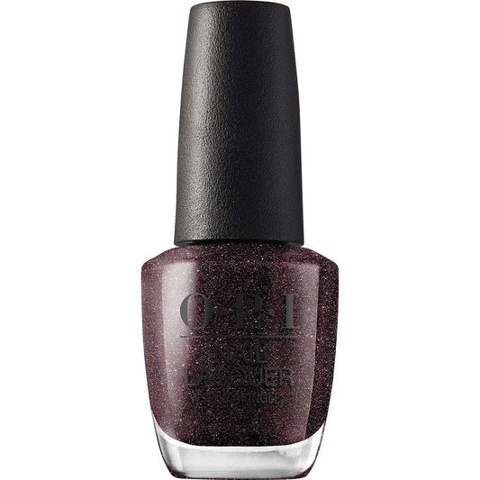 OPI Nail Lacquer My Private Jet | Opaque Dark Black Shimmer Chip Resistant Nail Polish | Fast Drying, Streak Free