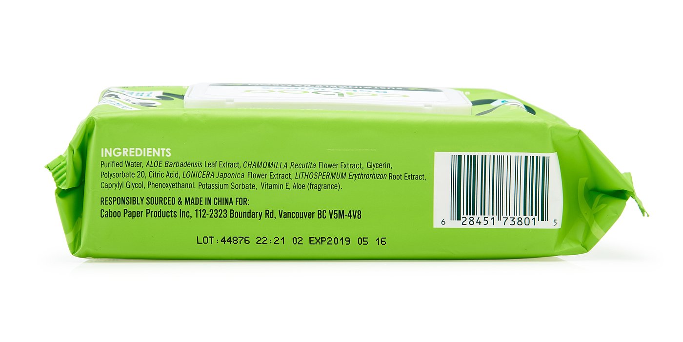 Caboo Tree Free Bamboo Baby Wipes, Eco Friendly Naturally Derived for Sensitive Skin, Resealable Peel Tab Travel, 72 Count