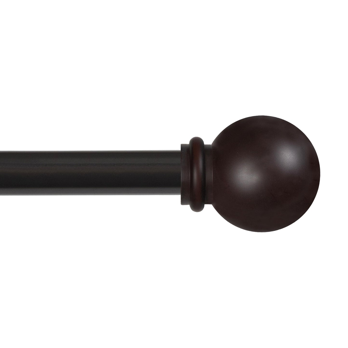 Kenney Chelsea Ball End Window Curtain Rod, Adjustable 48 to 86 Inch Extendable Rod Set, Weathered Brown
