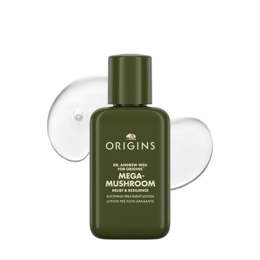 Origins Mega-Mushroom Soothing Treatment Lotion | Great for Sensitive Skin | With Reishi Mushroom | Travel Size, 3.4 Fl Oz