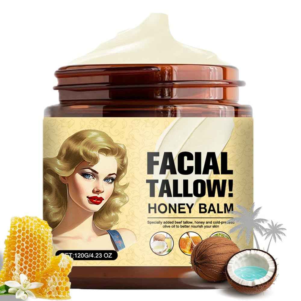 Cebo de Res Para la Cara Original, Beef Tallow for Skin, Tallow and Honey Balm, Whipped Tallow Honey Balm, Sebo de Res Para la Cara (1 pcs cebo de res)