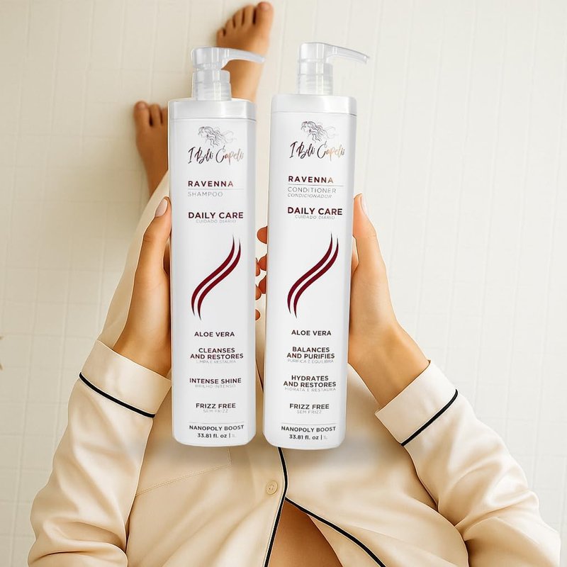 I Belli Capelli Ravenna Daily Care Kit - Aloe Vera Shampoo & Conditioner + Repair Oil – Sulfate & Paraben-Free, Deep Moisture, Breakage Reduction & Repairs Split Endsfor Dry, Damaged & All Hair Types
