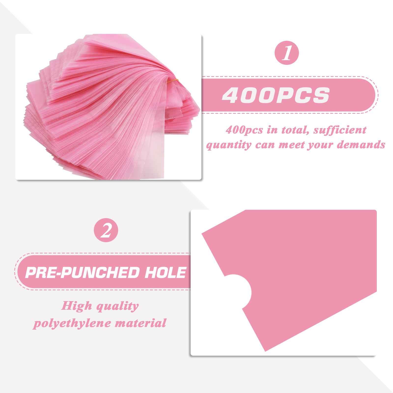 Tattoo Machine Pen Covers with Grip Tape Wrap - Narkysus 400Pcs Pink Machine Sleeves 2.5"x7.1" Large Tattoo Pen Bags and 4Pcs Pink Tattoo Gun Wrap Tattoo Supplies for Women and Studio Use