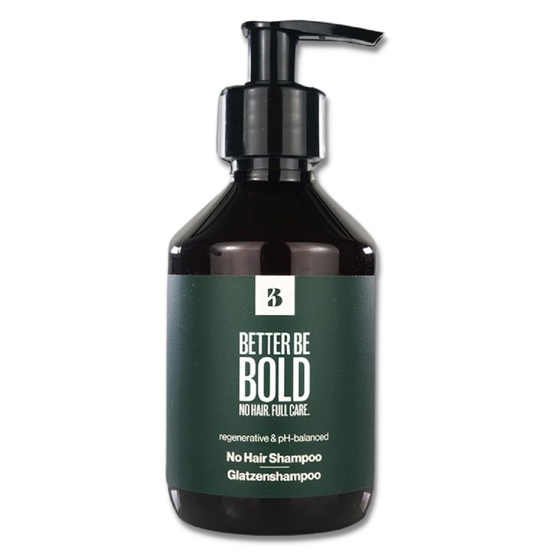 BETTER BE BOLD Nourishing No Hair Shampoo, Gentle Cleansing for Bald Heads, pH-Neutral, Soothes irritated Scalp, Almond Oil & Aloe Vera, Made in Germany, 6.76 Fl Oz