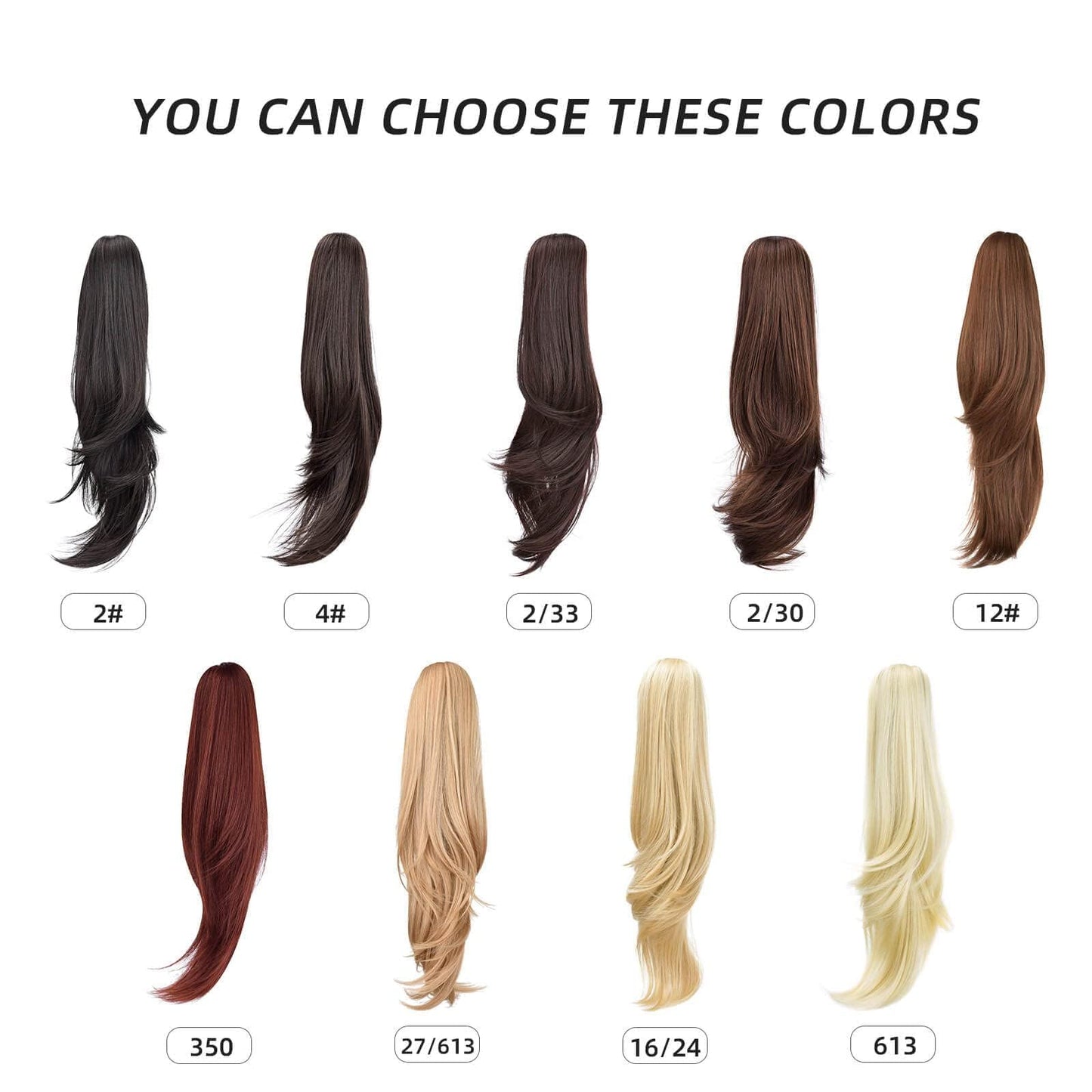 HEWEICSY Ponytail Extension,Hair Extension Ponytail 20" Long Claw Hair Extension Synthetic Wavy Straight Hairpieces Ponytail Clip in Ponytail Wig Daily Fluffy Pony Tail for Women(Blonde)
