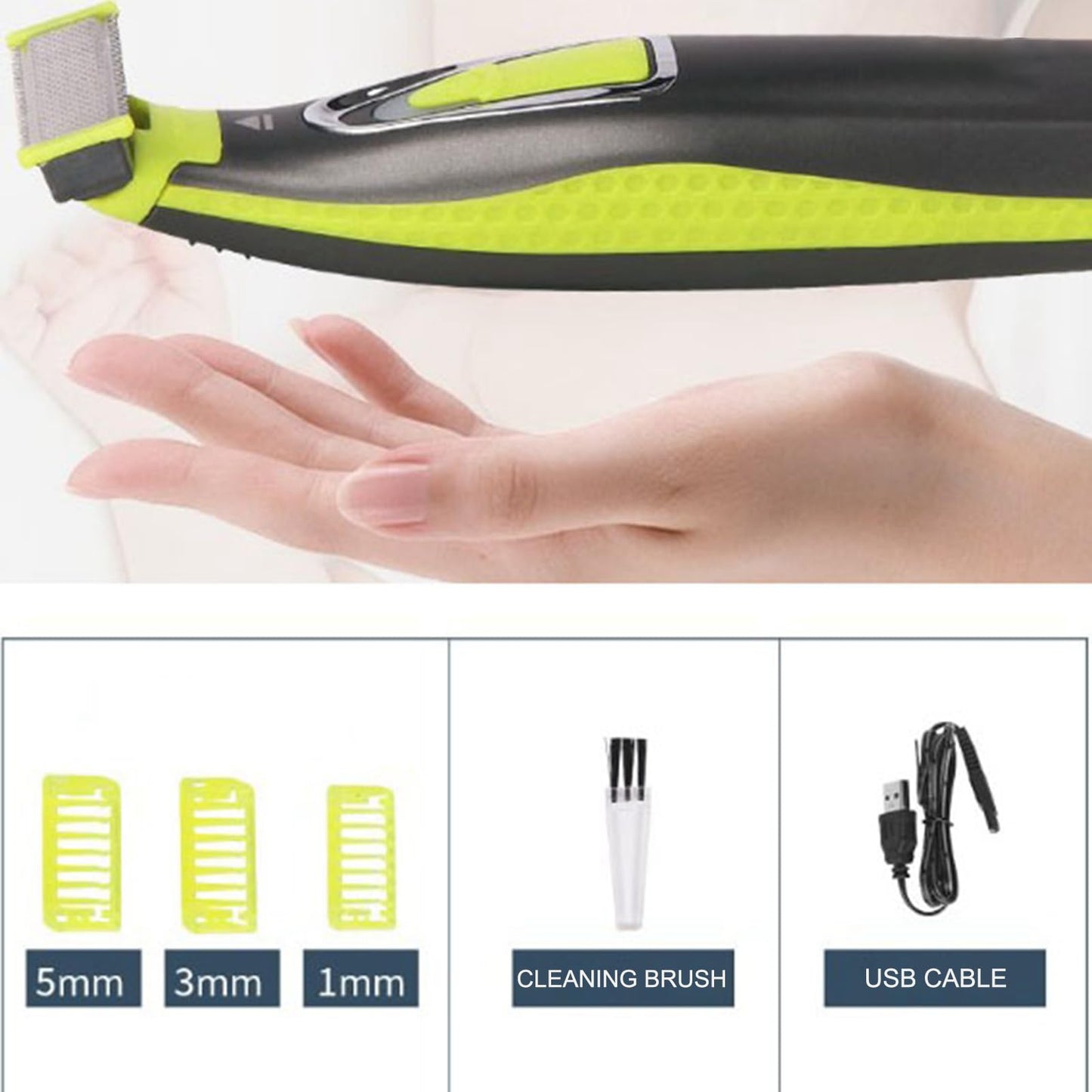 NSXAYIWE Beard Trimmer for Men, Rechargeable Face & Body Hair Trimmer, Washable Mens Electric Razors for Shaving Face, Beard, Mustache Trimmer, Double Sided Tooth Razors for Teen Boys