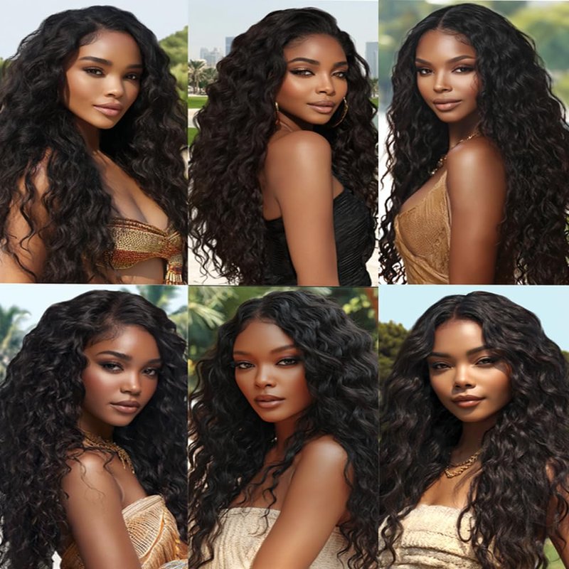 BilltiiWW Deep Wave Bundles Natural Black 8 10 12 Inch Brazilian Loose Deep Bundles Human Hair Soft and Silky for Women