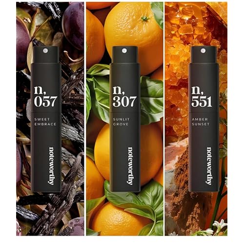Noteworthy Essentials Trio Travel Spray Bundle ? 3-Piece Fragrance Set for Men & Women, Long-Lasting Perfume, TSA-Approved, Perfect for Gift Giving