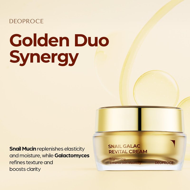 Deoproce Premium Snail Galac Revital Cream 1.76 oz - Snail Secretion Filtrate Korean Skin Care w/Galactomyces Ferment Filtrate, Volufiline, Anti wrinkle, Deep moisturizing Korean Daily Cream