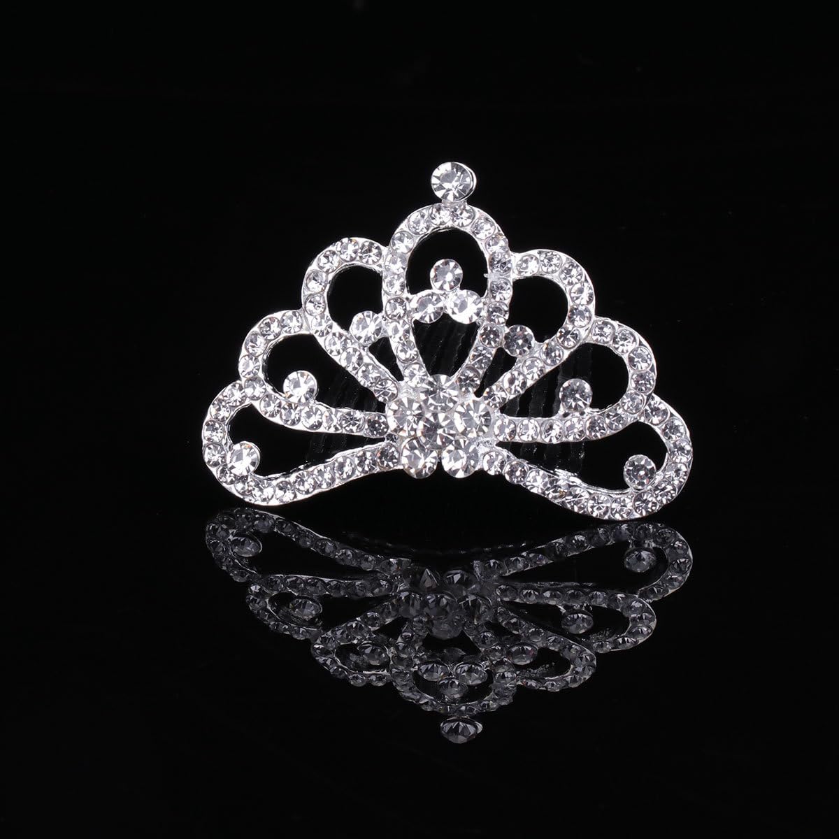 12Pcs Rhinestone Mini Crown Hair Combs | Princess Tiaras for Girls, Wedding & Birthday Party Accessories