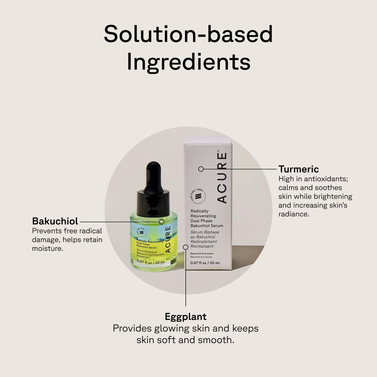 Acure Radically Rejuvenating Dual Phase Bakuchiol Serum - Bakuchiol Oil Serum for Face, Anti Aging Retinol Alternative for Wrinkles & Fine Lines, Cold Pressed Botanical Oils, 0.67 fl oz (2 Pack)