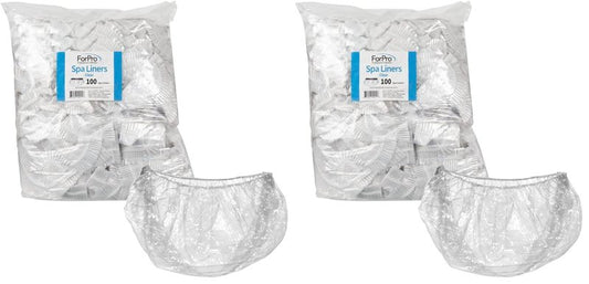 ForPro Professional Collection Spa Liners, Fit All Pedicure Spas, Disposable Pedicure Liners, Clear, 100-Count (Pack of 2)