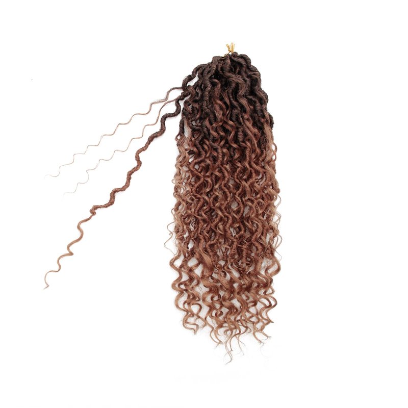 Goddess Locs Crochet Hair 18Inch 8Packs Crochet Locs,Boho Faux Locs With Curly Ends River Hippie Locs Bohemian Locs Crochet Braids(1B/30/27, 18inch(Pack of 8))