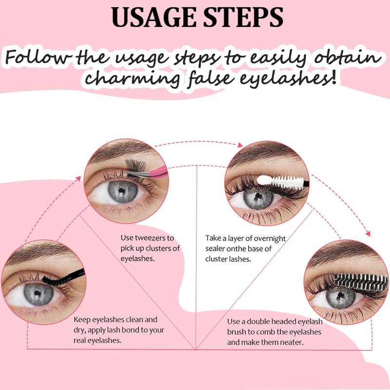 Lash Bond and Seal Kit 4 Pcs DIY Lash Extension with Waterproof Lashe Cluster Glue 72h Hold and Seal Lash Remover Tweezers Portable Eyelash Brush with Cap for Eyelash Extensions Beginners