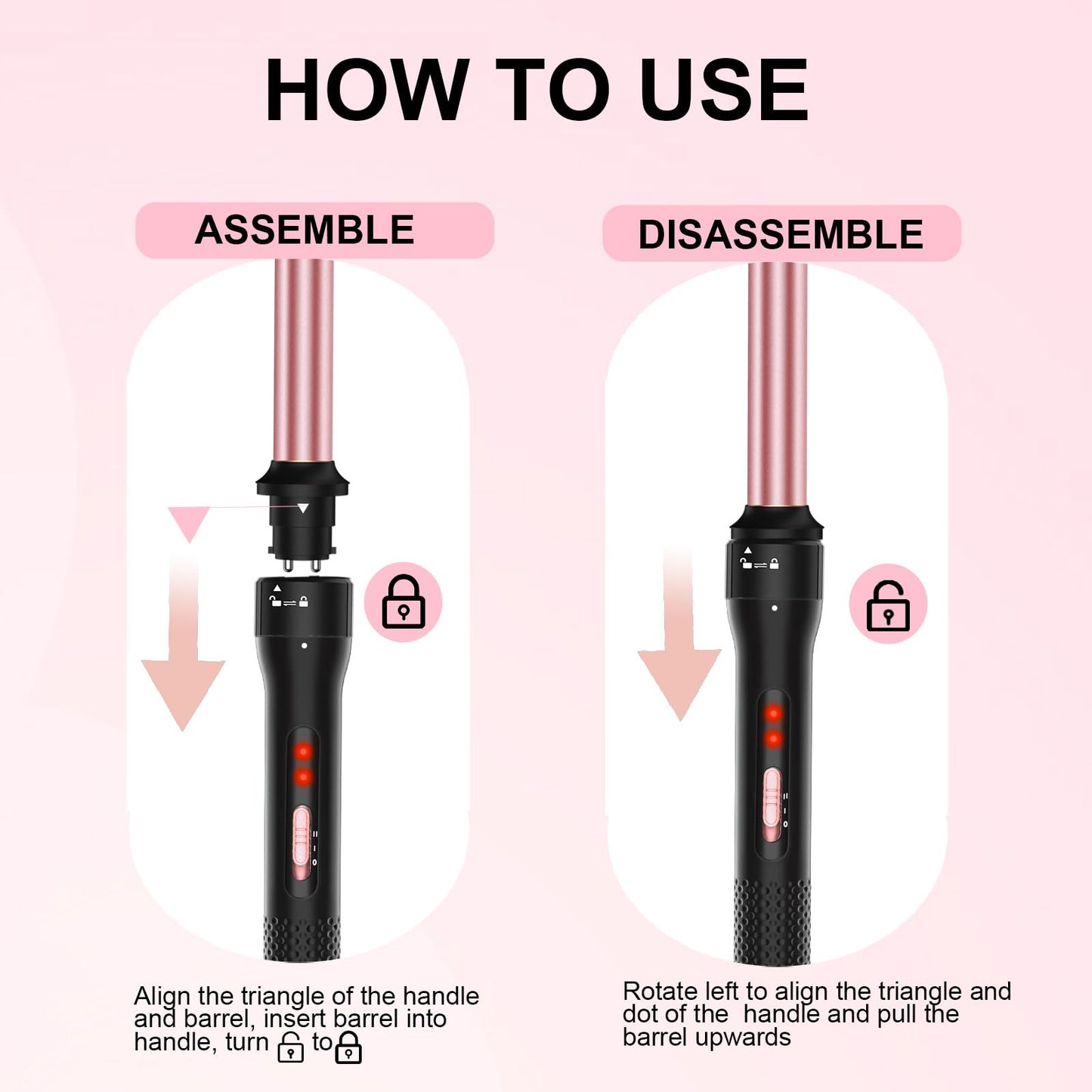 Vnina Curling Iron 1 Inch, Professional Long Barrel Hair Curling Wand with 2 Heat Settings, Ceramic Coating Barrel Curler Wand for All Hair Types, Include Heat Protective Glove & 2 Clips