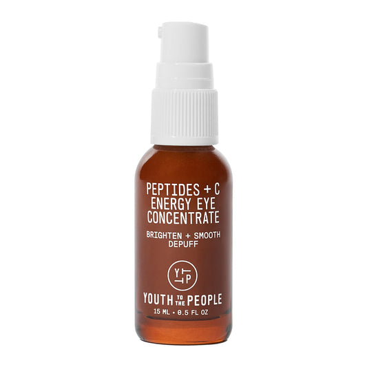 Youth To The People Peptides + Vitamin C Eye Concentrate - Vitamin C Eye Serum with Caffeine + Antioxidants, Visibly Brightens Dark Circles, Reduce Undereye Puffiness, Blurs Fine Lines - 0.5 fl oz