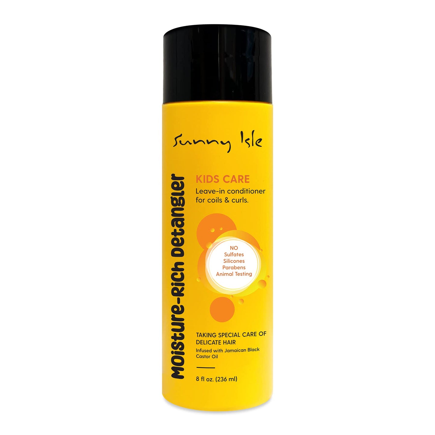 Sunny Isle Kids Care Moisture-Rich Leave-In Detangler - Gentle, Non-Greasy, Jamaican Black Castor Oil - 8 oz