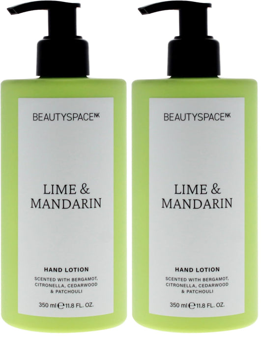 SpaceNK Beauty Lime & Mandarin Hand Lotion – Hydrating, Nourishing & Moisturizing – Fast-Absorbing, Non-Greasy Formula – Softens, Protects & Revitalizes Skin – For All Skin Types – 11.8 oz (Pack of 2)