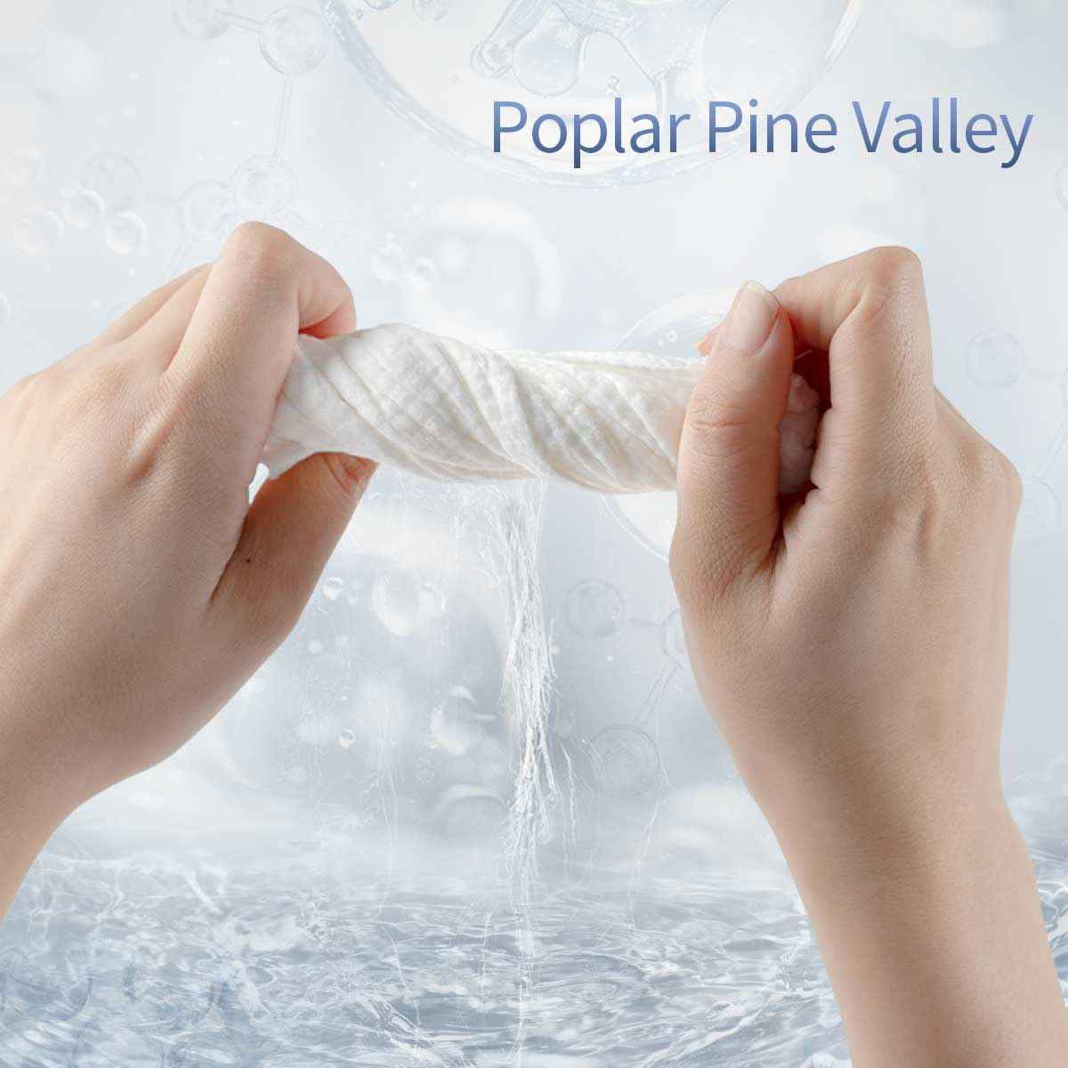 Poplar Pine Valley, Face Cleaning Towels, Makeup Remover Dry Wipes, Hyaluronic Acid, Skincare Towels for Face, Cleansing and Moisturizing, Cotton, Thick Soft, Travel, 50 Ct, 1 Pack