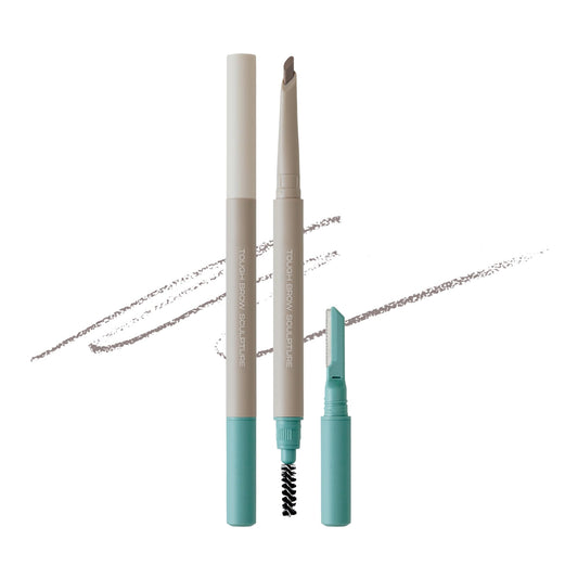 ENTROPY MAKEUP Tough Brow Sculpture Pencil, 3-In-1 Eyebrow Pencil with Built-In Razor & Brush, Smudge-Free, Long-Lasting, Natural Finish, Light Gray (Coconut)